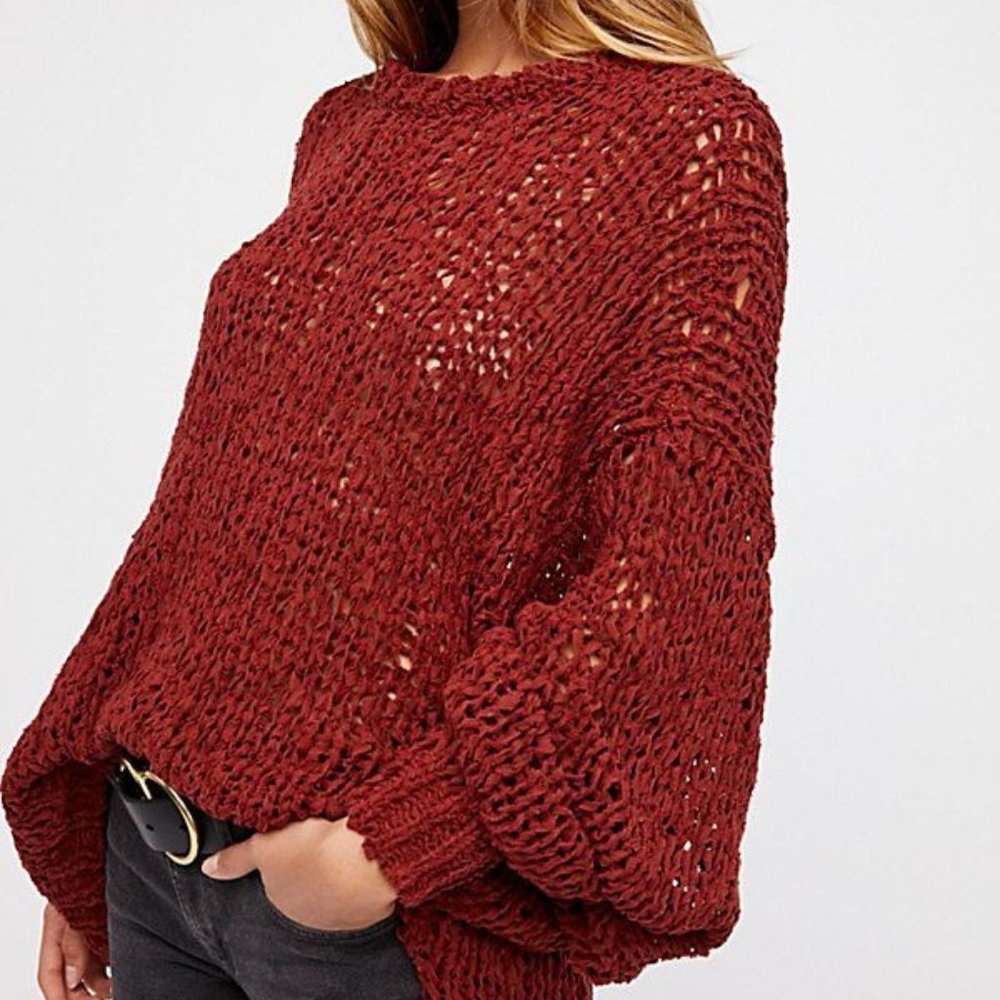 Free People Beach Girl Tape Yarn Sweater NWT XS/S